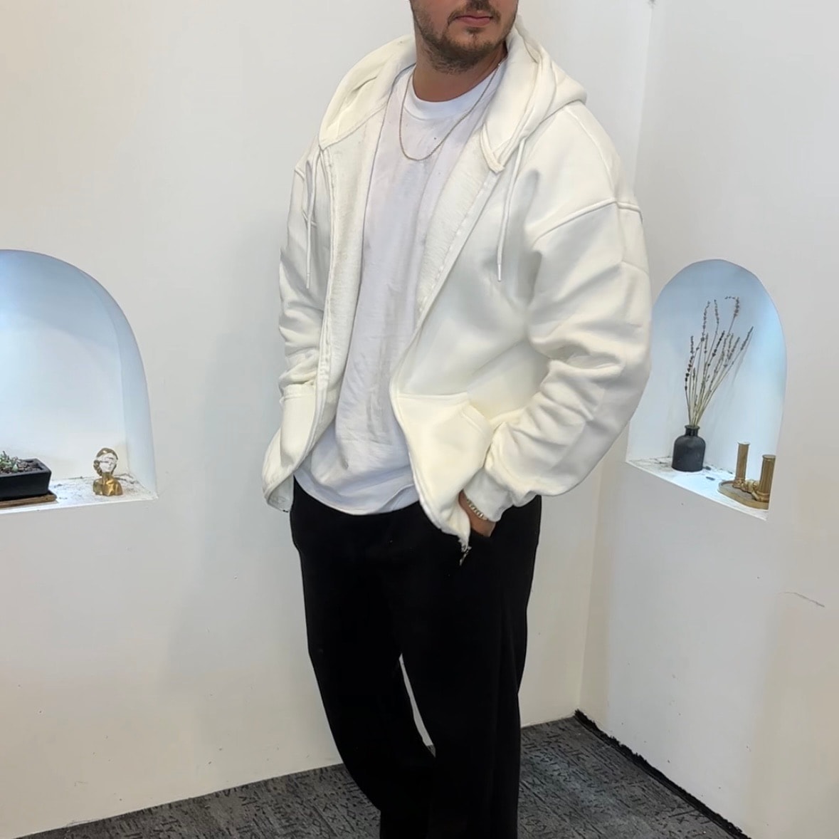 •Basic Ceket 3 İplik Şardonlu Pamuk Oversize 