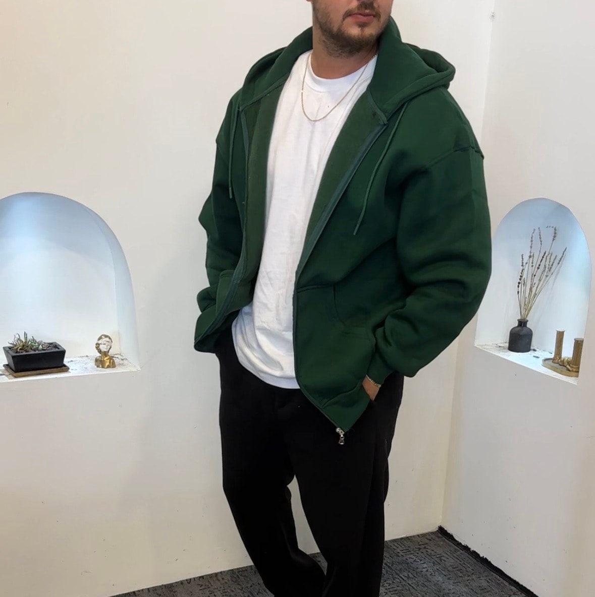 •Basic Ceket 3 İplik Şardonlu Pamuk Oversize 