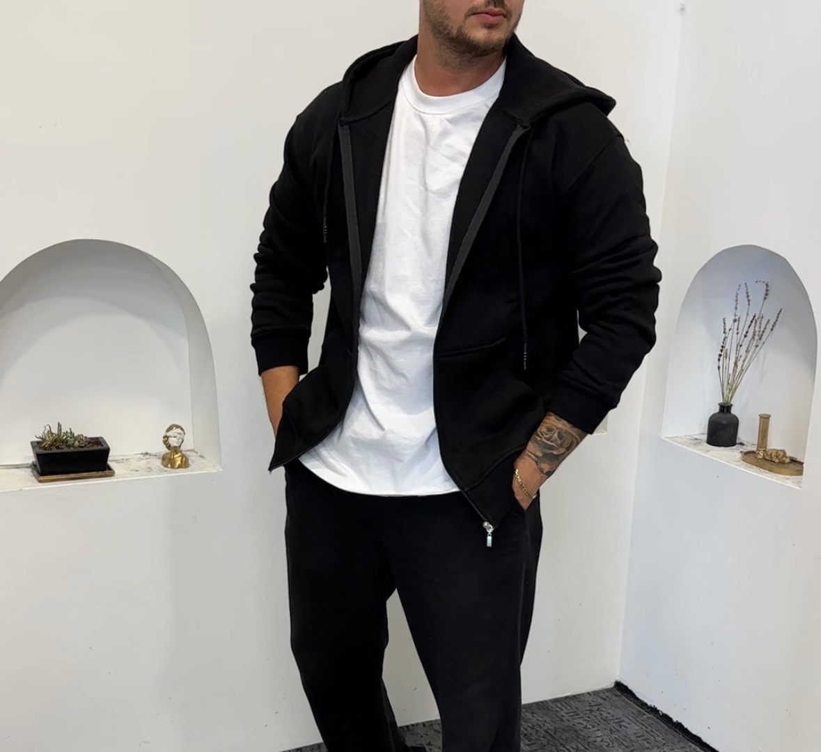 Basic Ceket Oversize 3 İplik Şardonlu Pamuk 