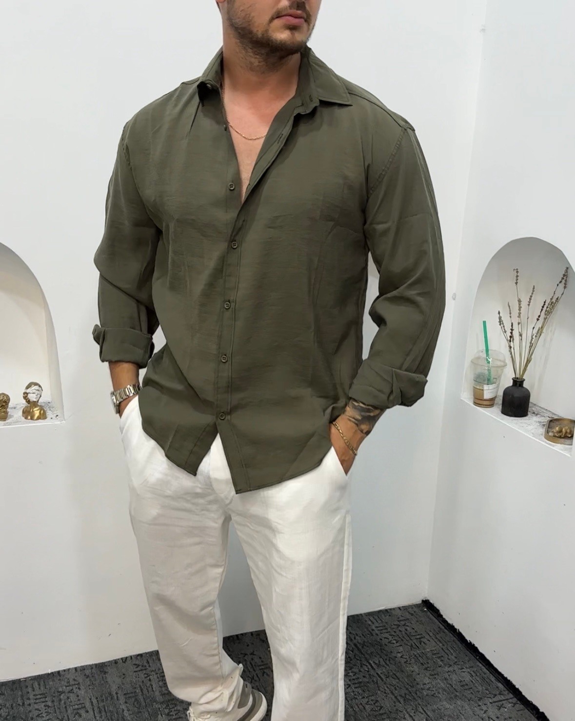 Modal Kumaş Oversize Pastel Gömlek 