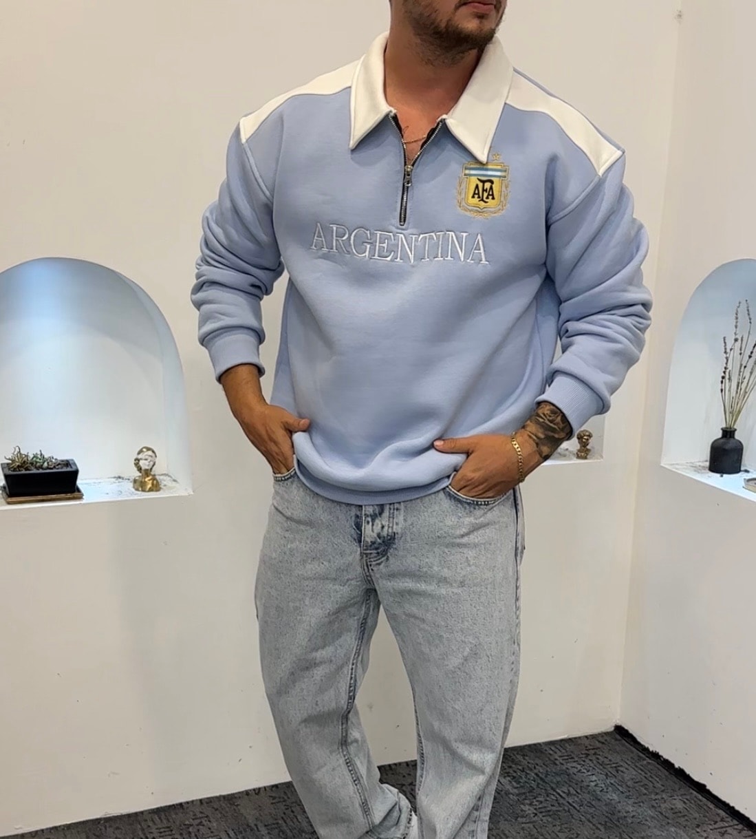 Arjantin Sweat Oversize 3 İplik Pamuk 