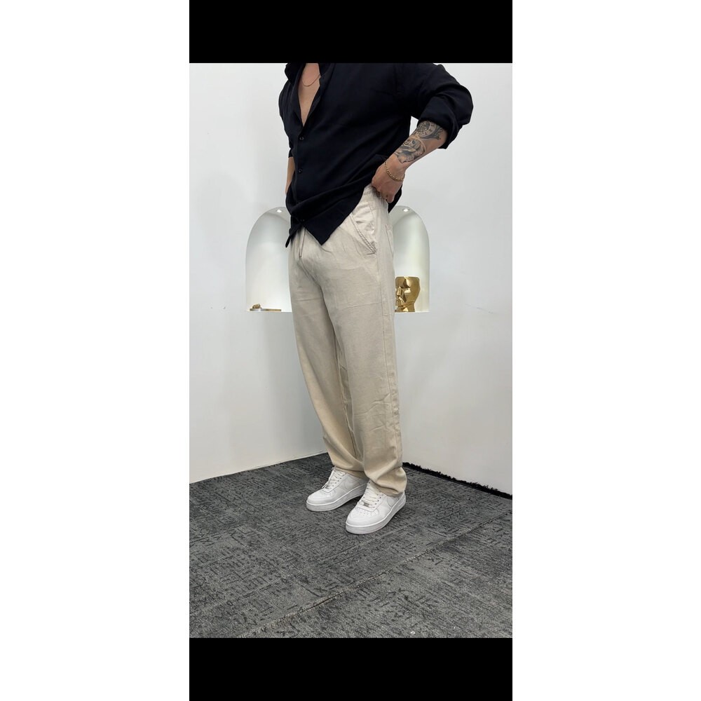 Keten Baggy Pantalon krem