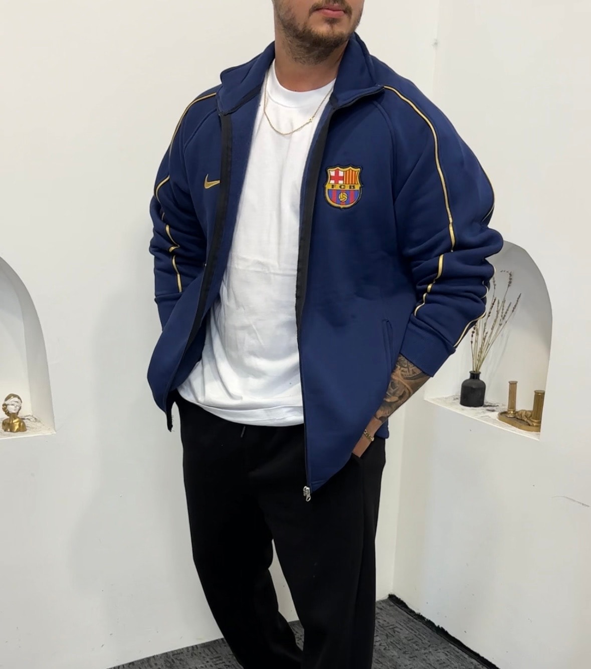 Barcelona 3 iplik şardonlu Pamuk Hırka Oversize 