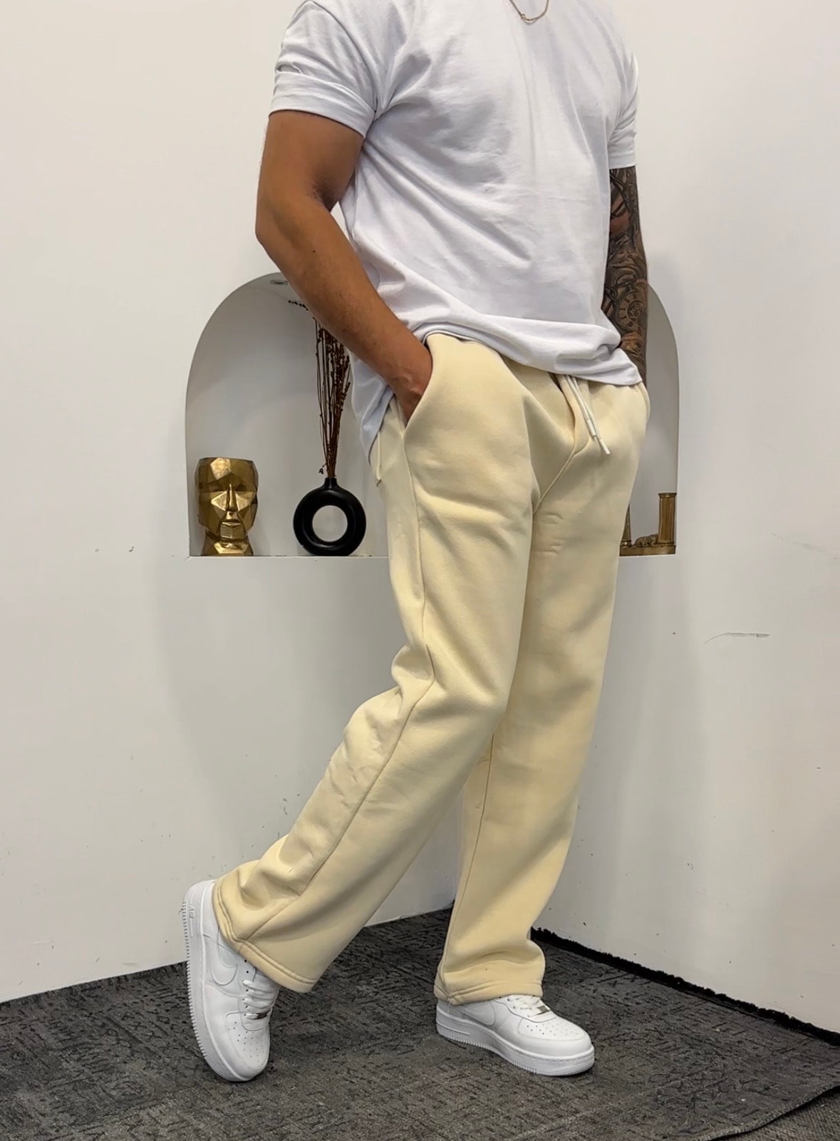 3 İplik şardonlu Pamuk Baggy Eşofman 