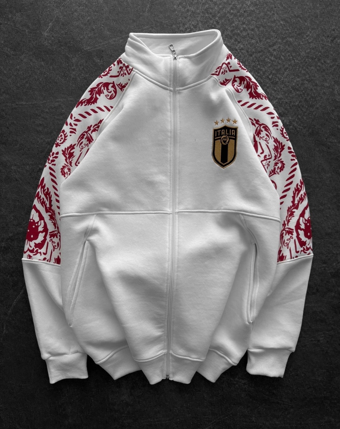 İtalya Pamuk Ceket Nakış Amblem Oversize 