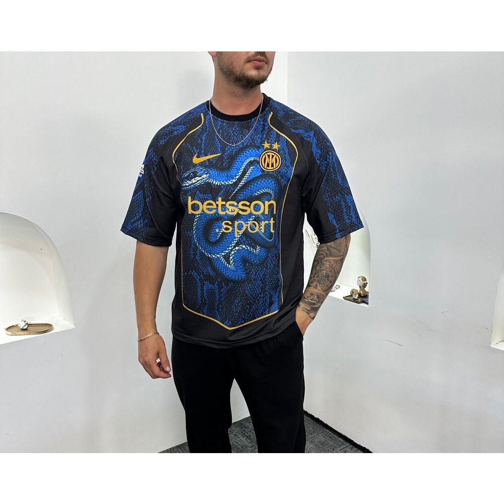 İnter oversize T-shirt Dijital baskı