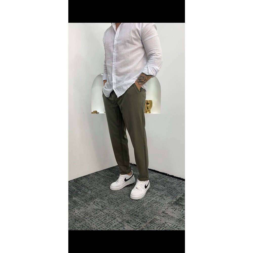 Kumaş Joger Pantalon Haki