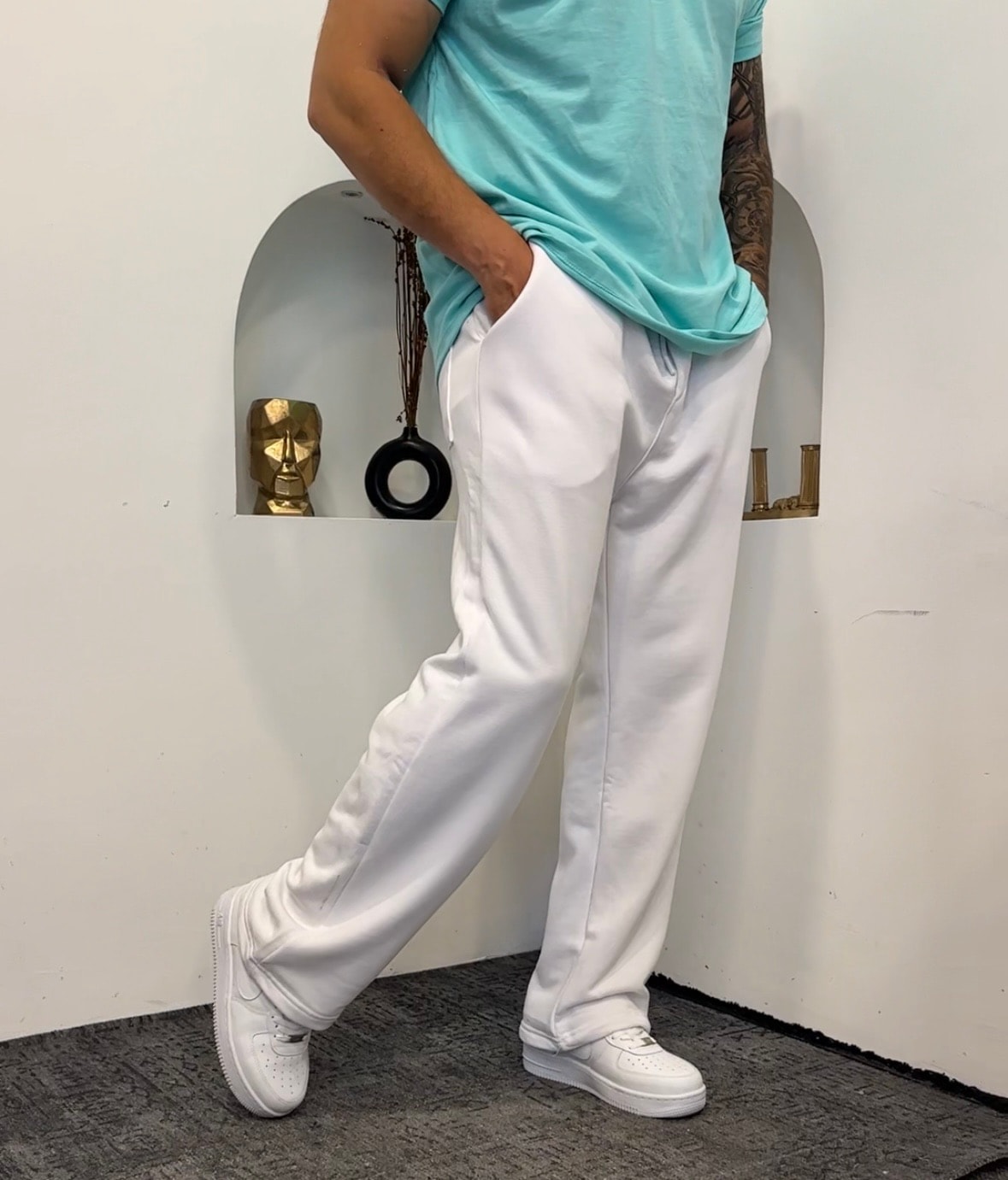 3 İplik şardonlu Pamuk Baggy Eşofman 