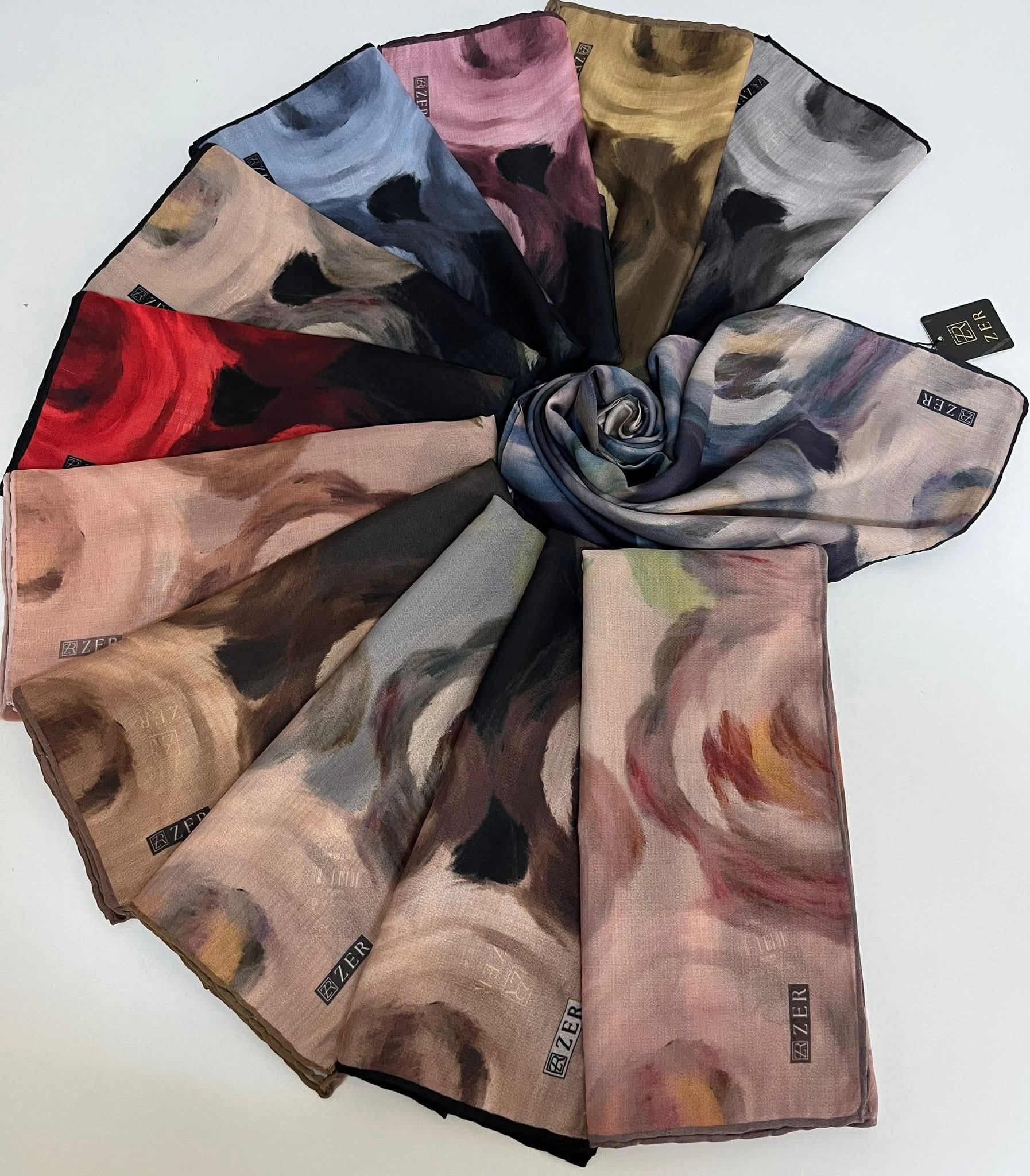 Zer Desenli Organik Eşarp