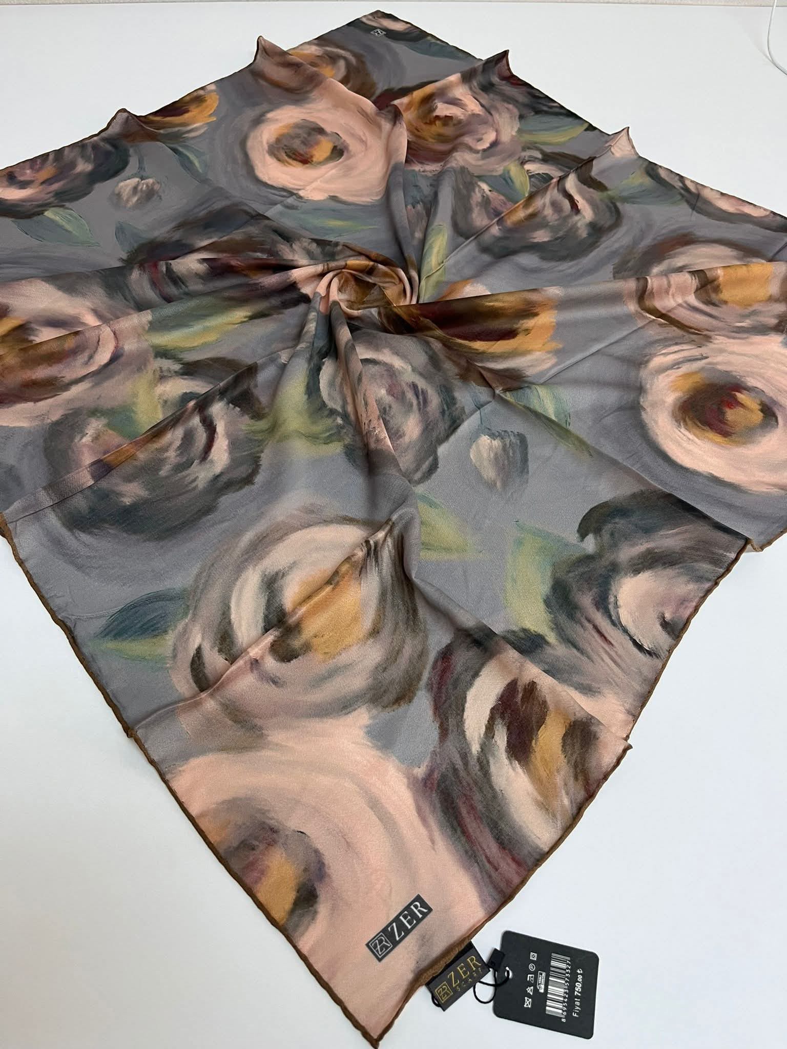 Zer Desenli Organik Eşarp