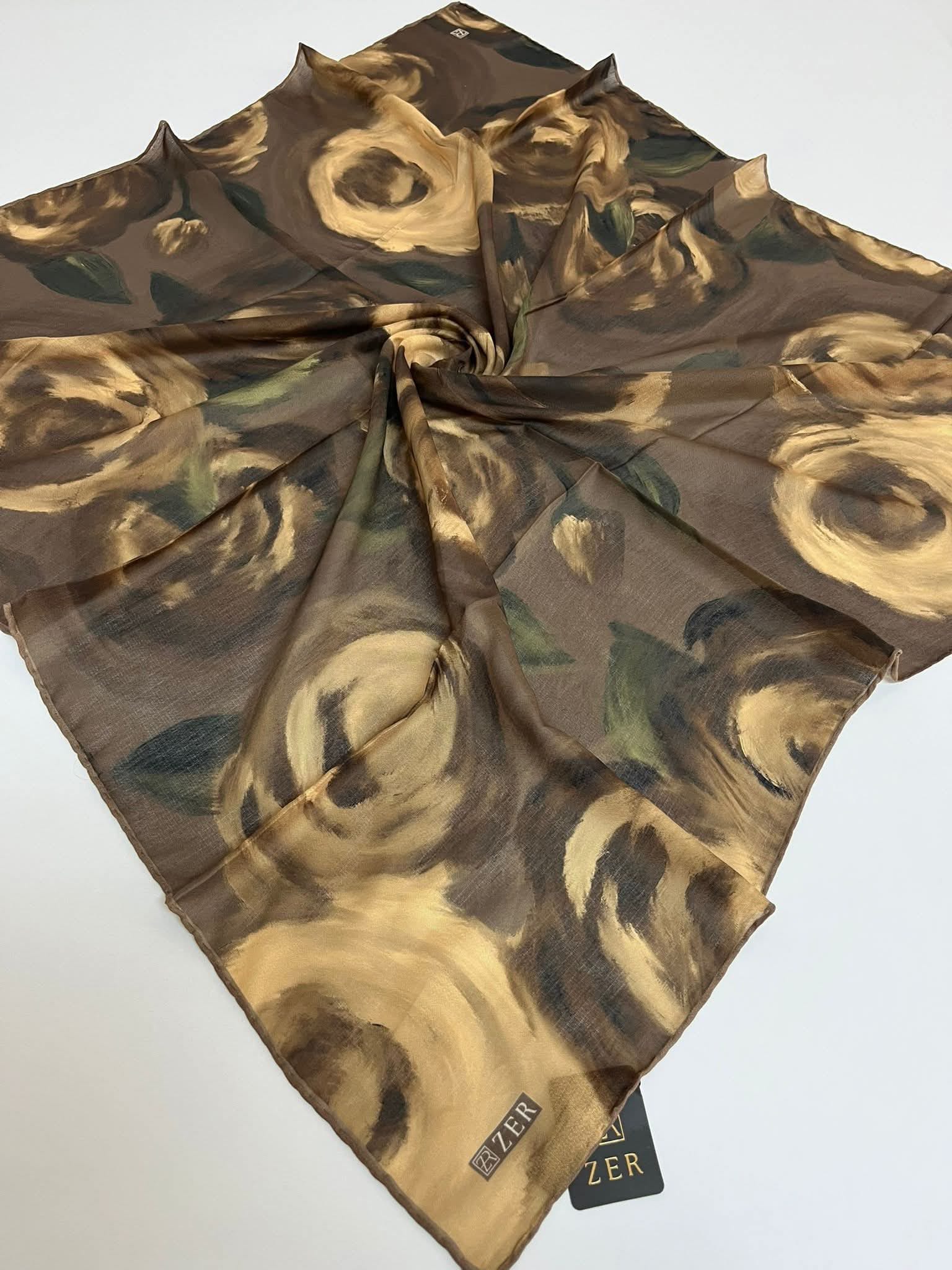 Zer Desenli Organik Eşarp