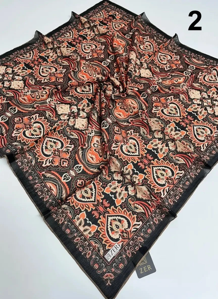 Zer Desenli Organik Eşarp