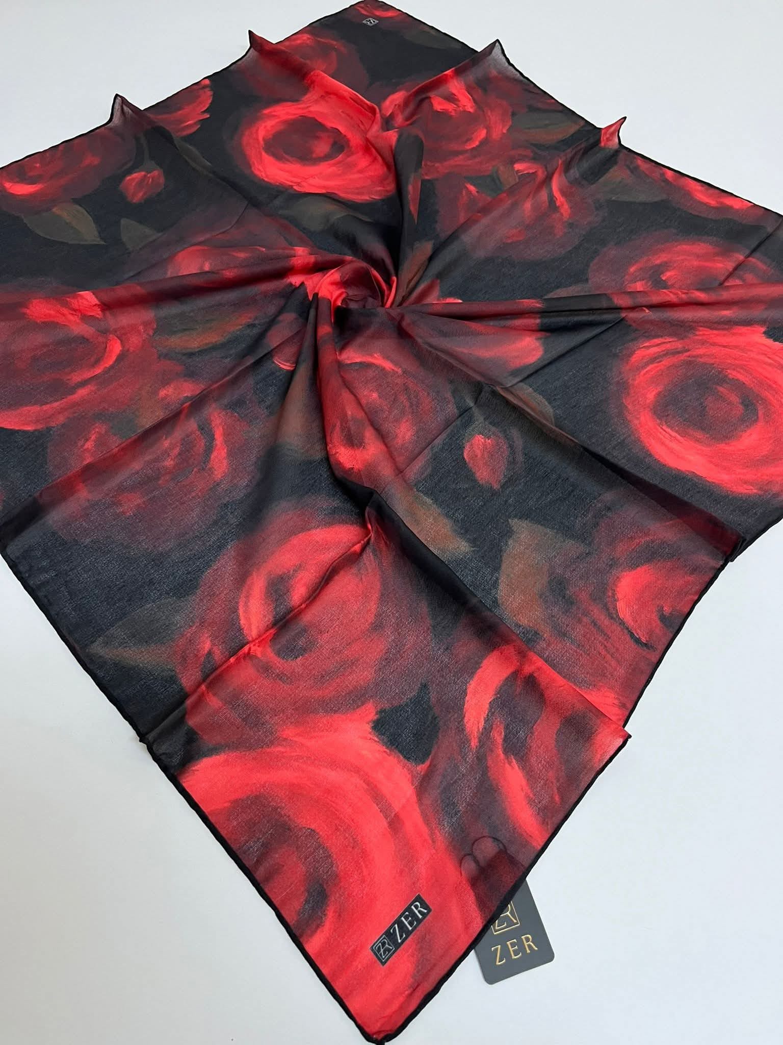 Zer Desenli Organik Eşarp