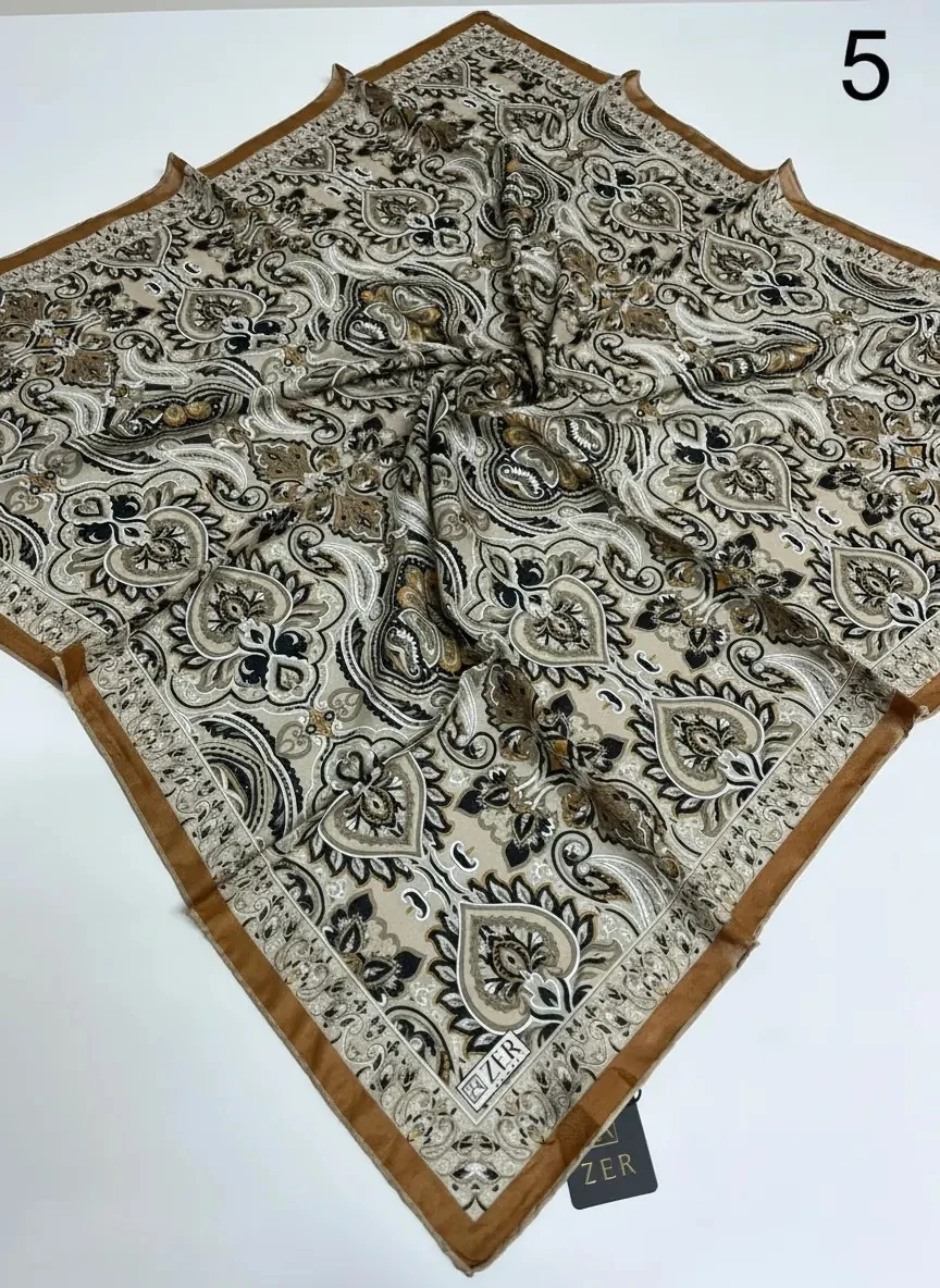 Zer Desenli Organik Eşarp