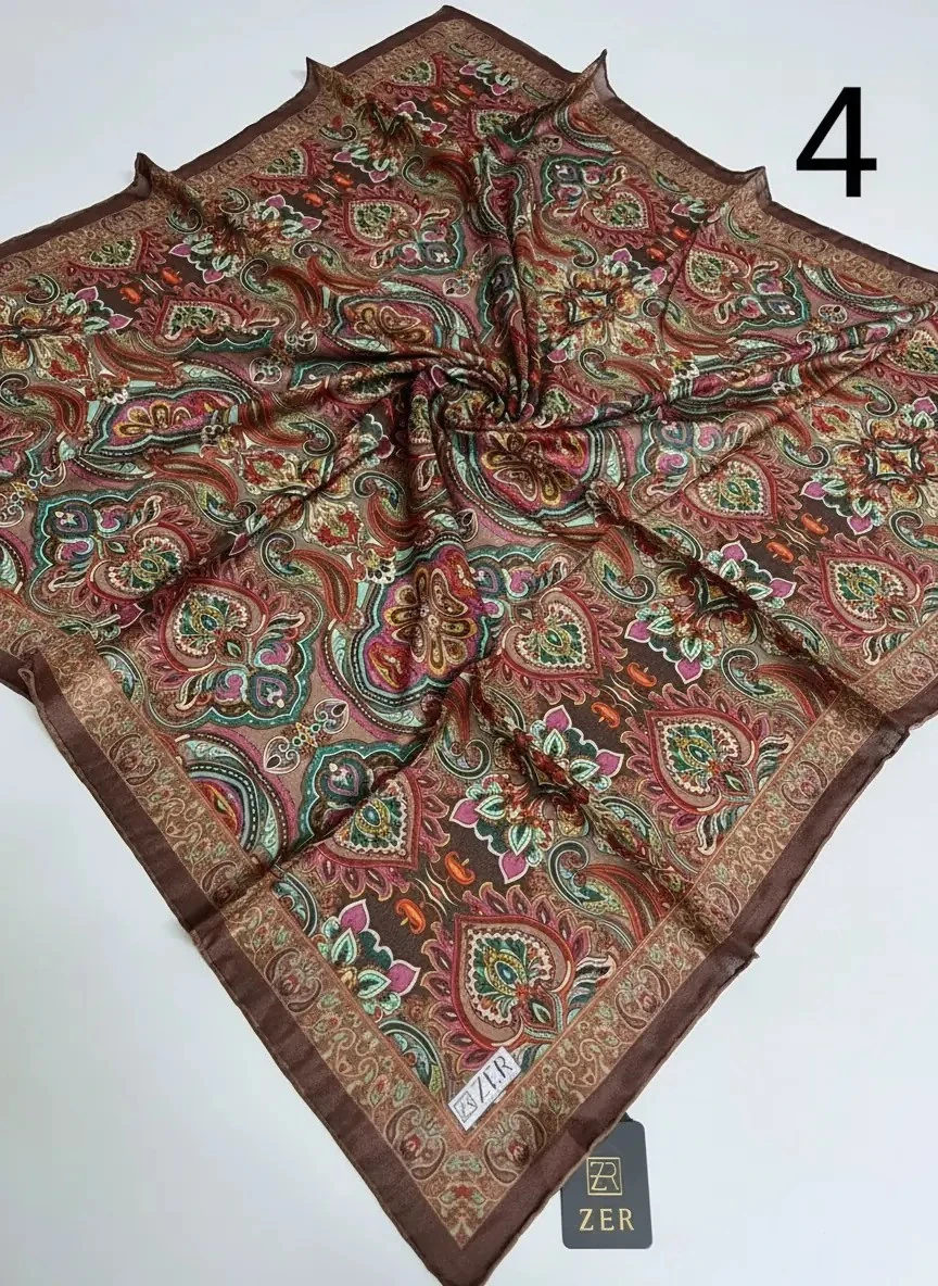 Zer Desenli Organik Eşarp