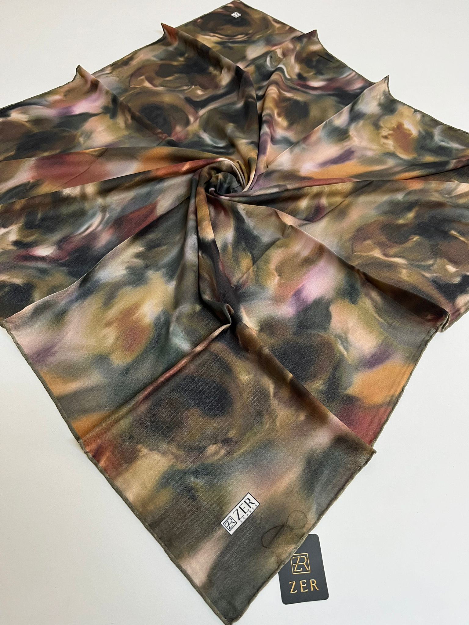 Zer Desenli Organik Eşarp - 2