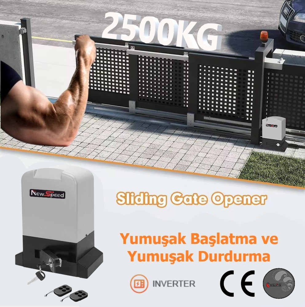 Kayar Kapı Motoru 2500 Kg, Yumuşak Başlatma ve Yumuşak Durdurma image