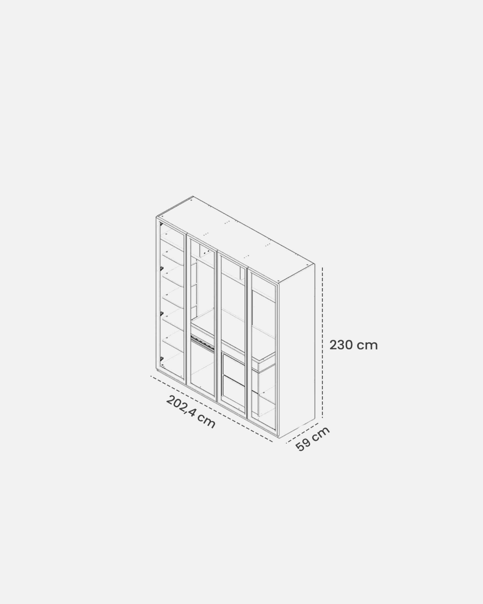 ANTIC WARDROBE 200 CM