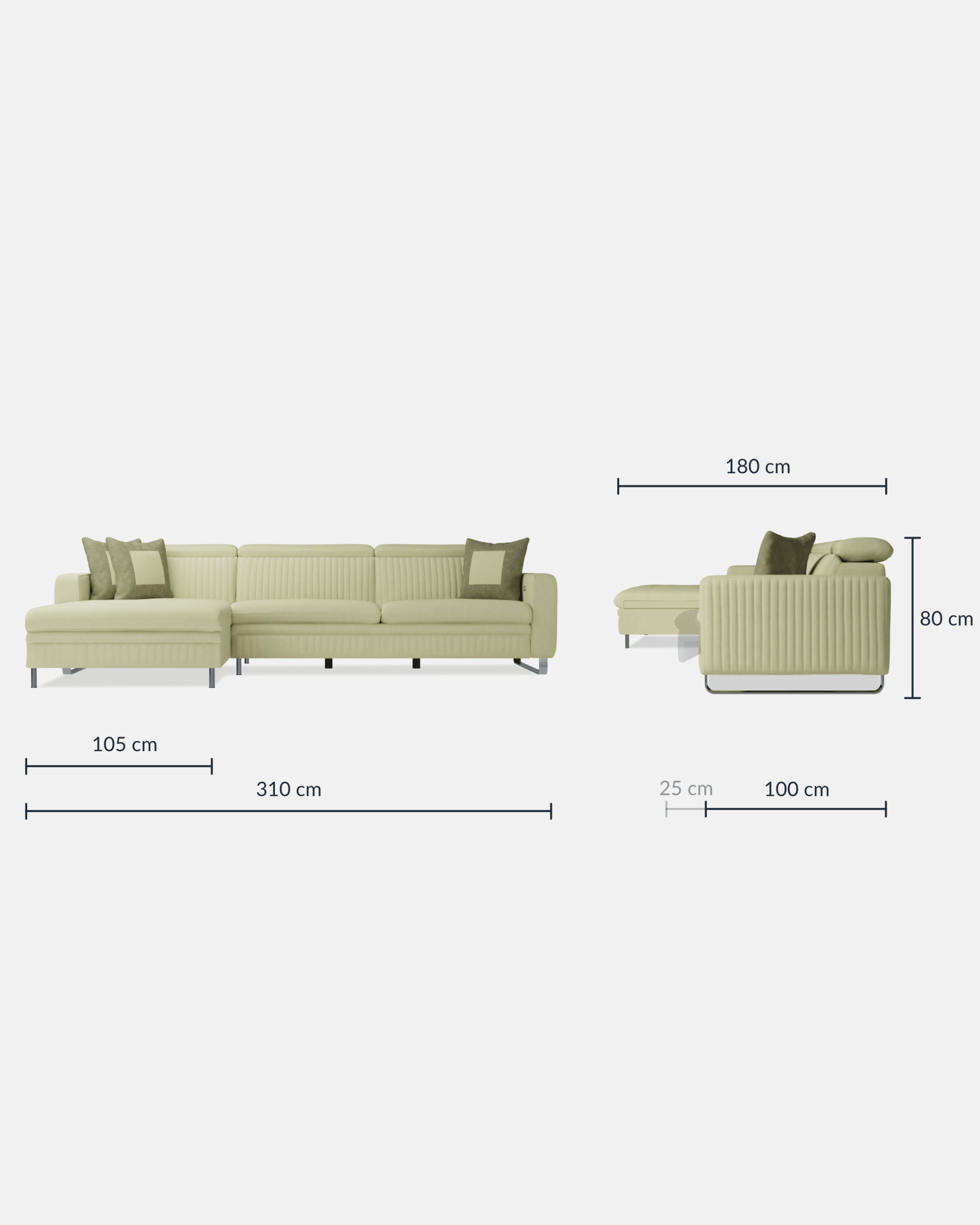 Galaxy Left Hand Facing Relax Corner Recliner Sofa