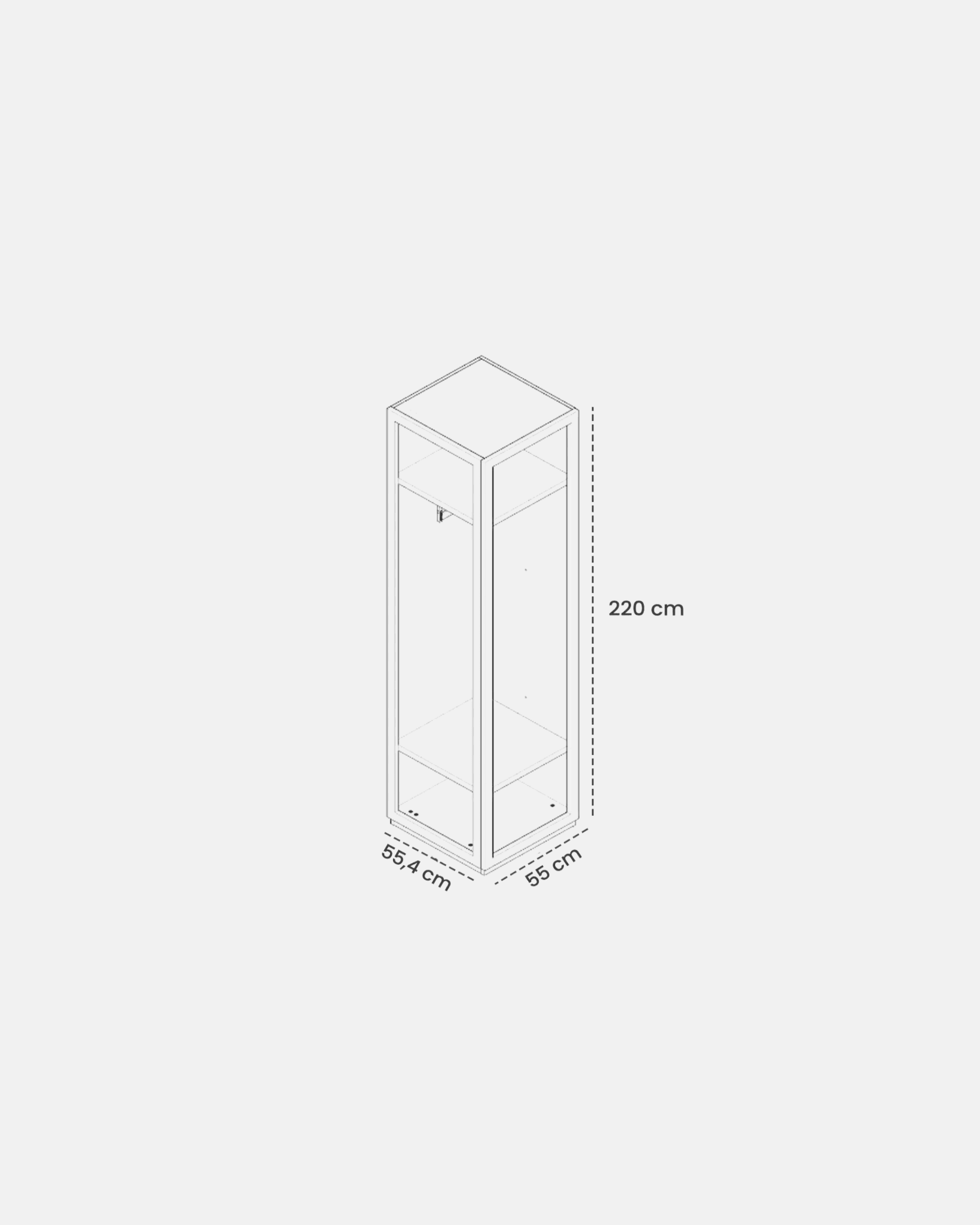 AURORA WARDROBE LEFT MODUL GLASS 55 CM