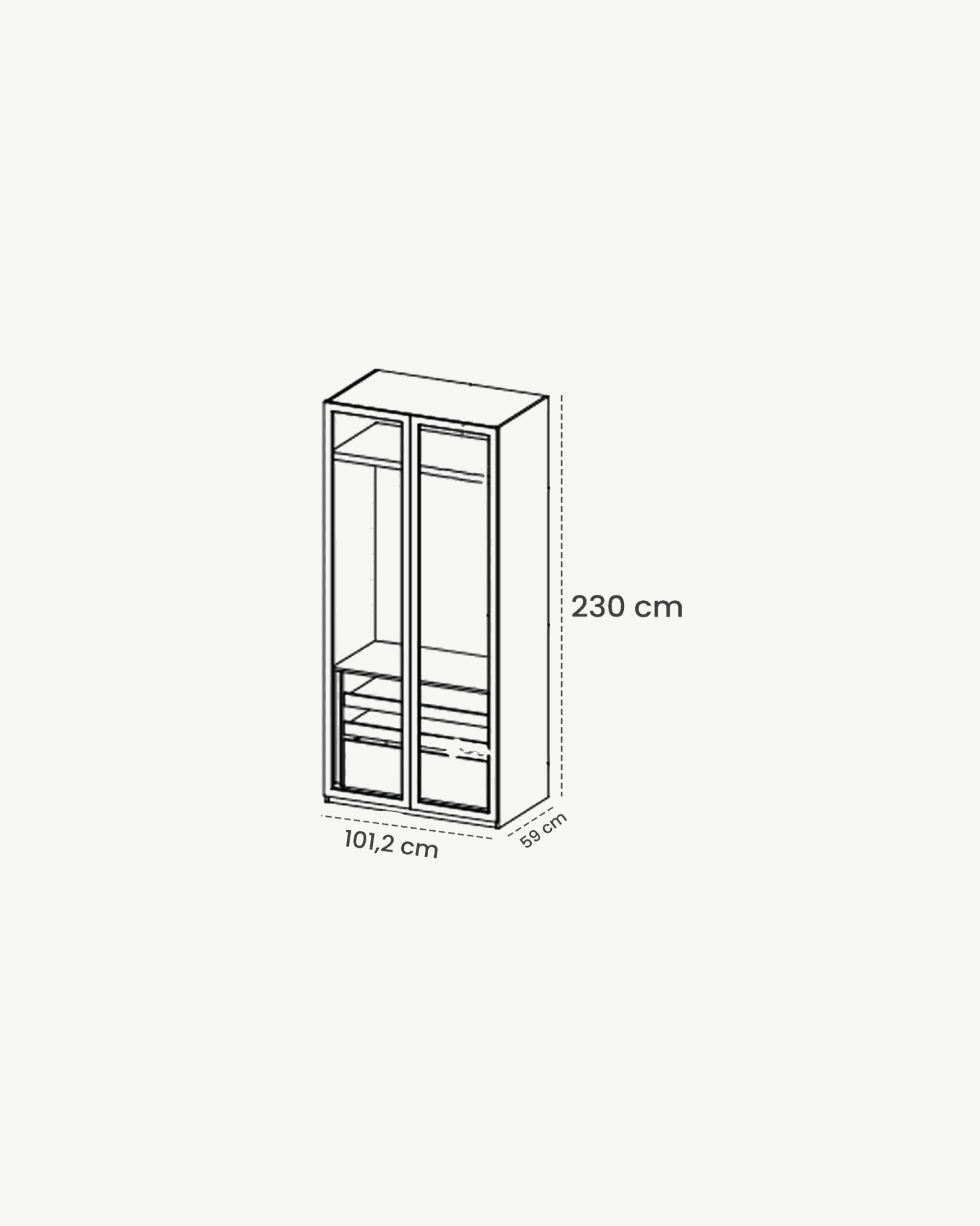 KYRA WARDROBE 100 CM (DRAWER)