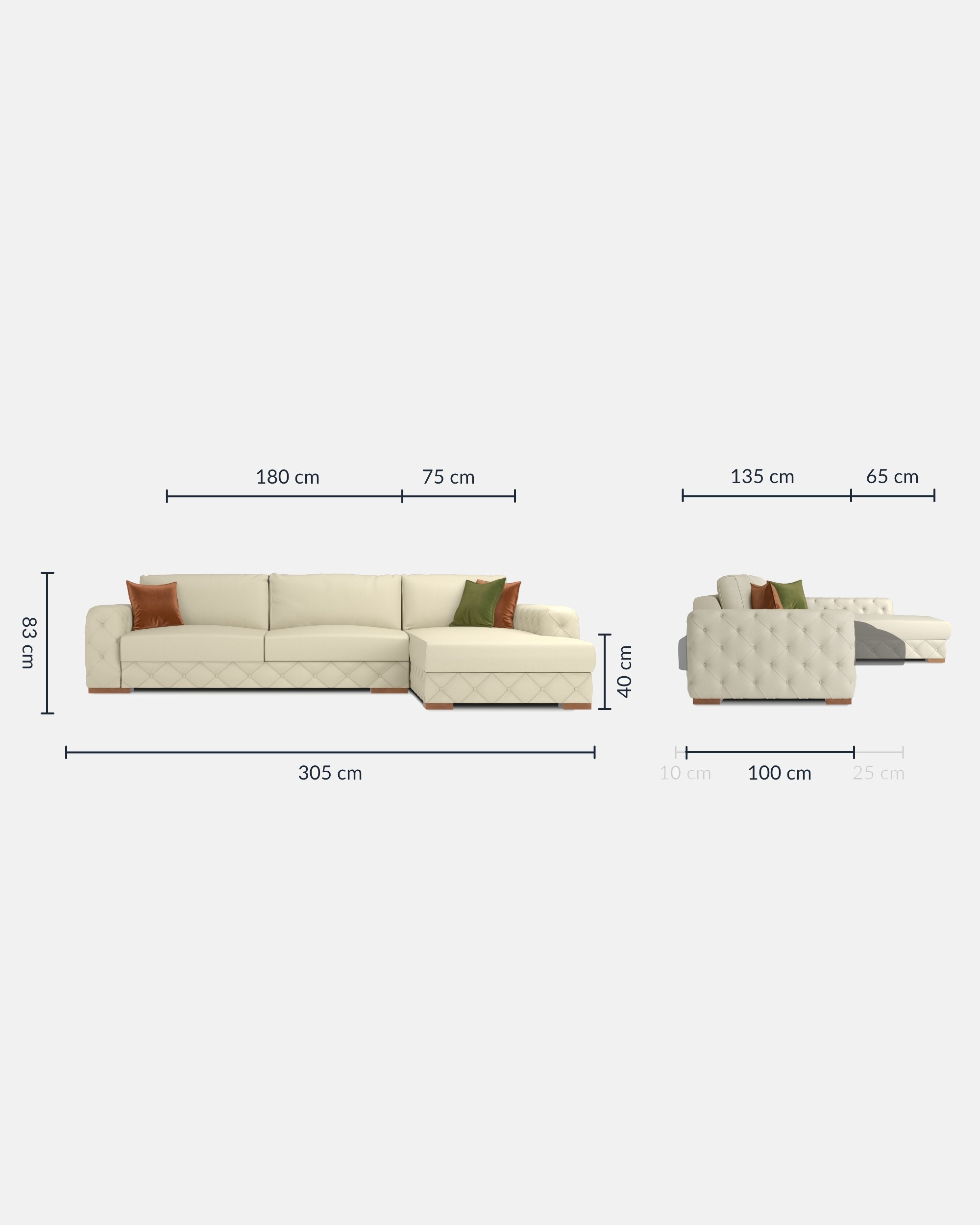 Catherina Right Hand Facing Relax Corner Sofa