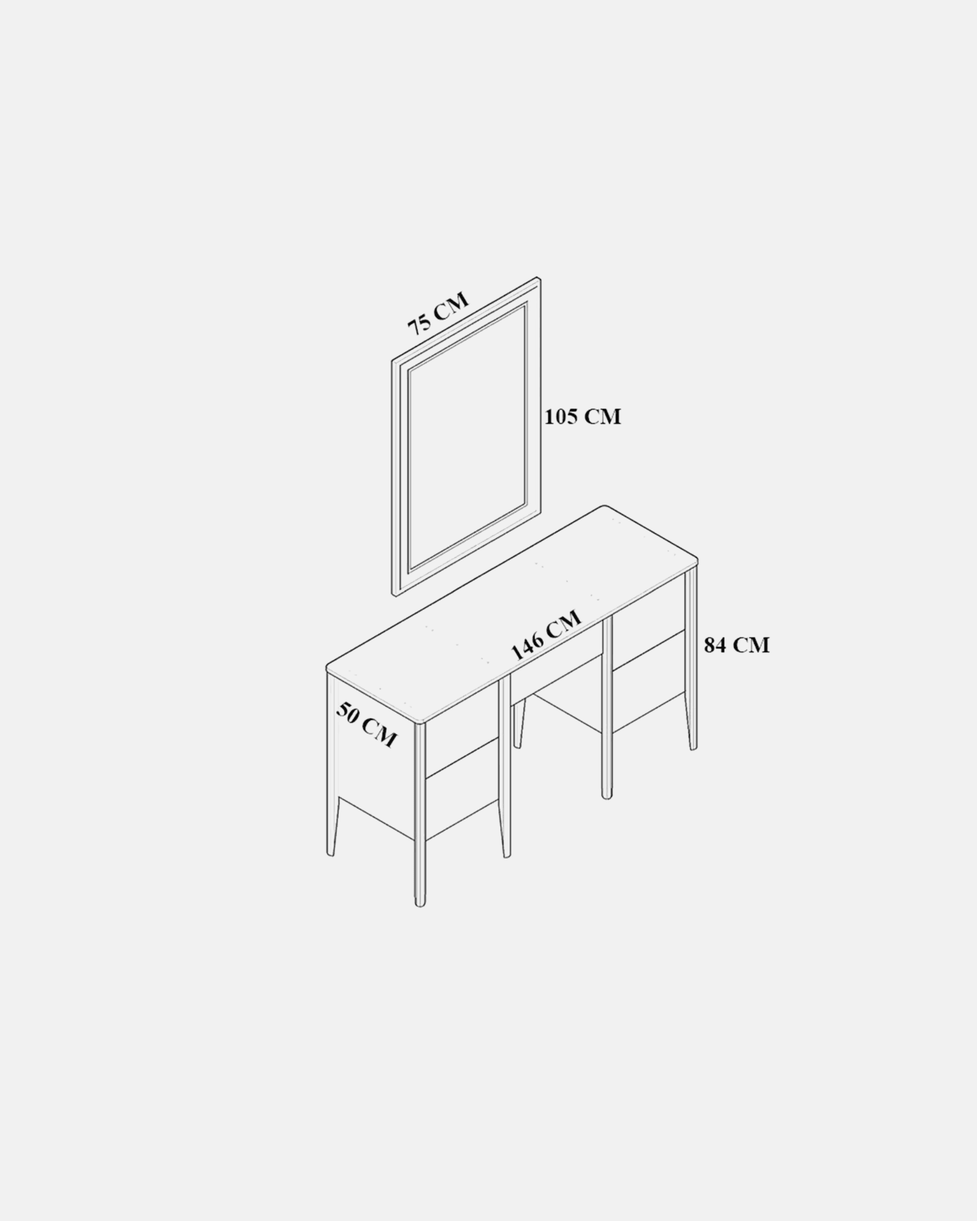 ANTIC DRESSER WITH MIRROR