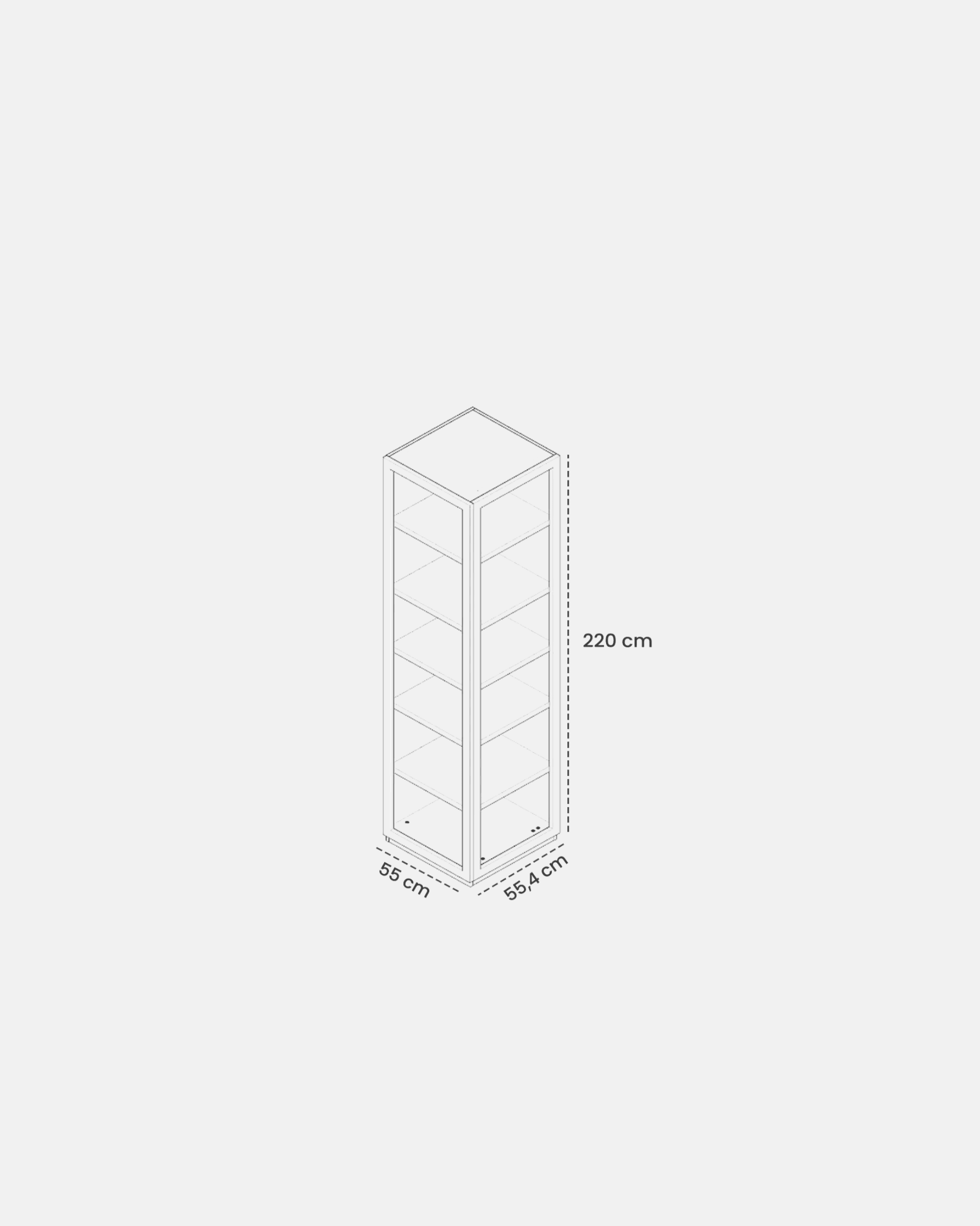 AURORA WARDROBE RIGHT MODUL GLASS 55 CM