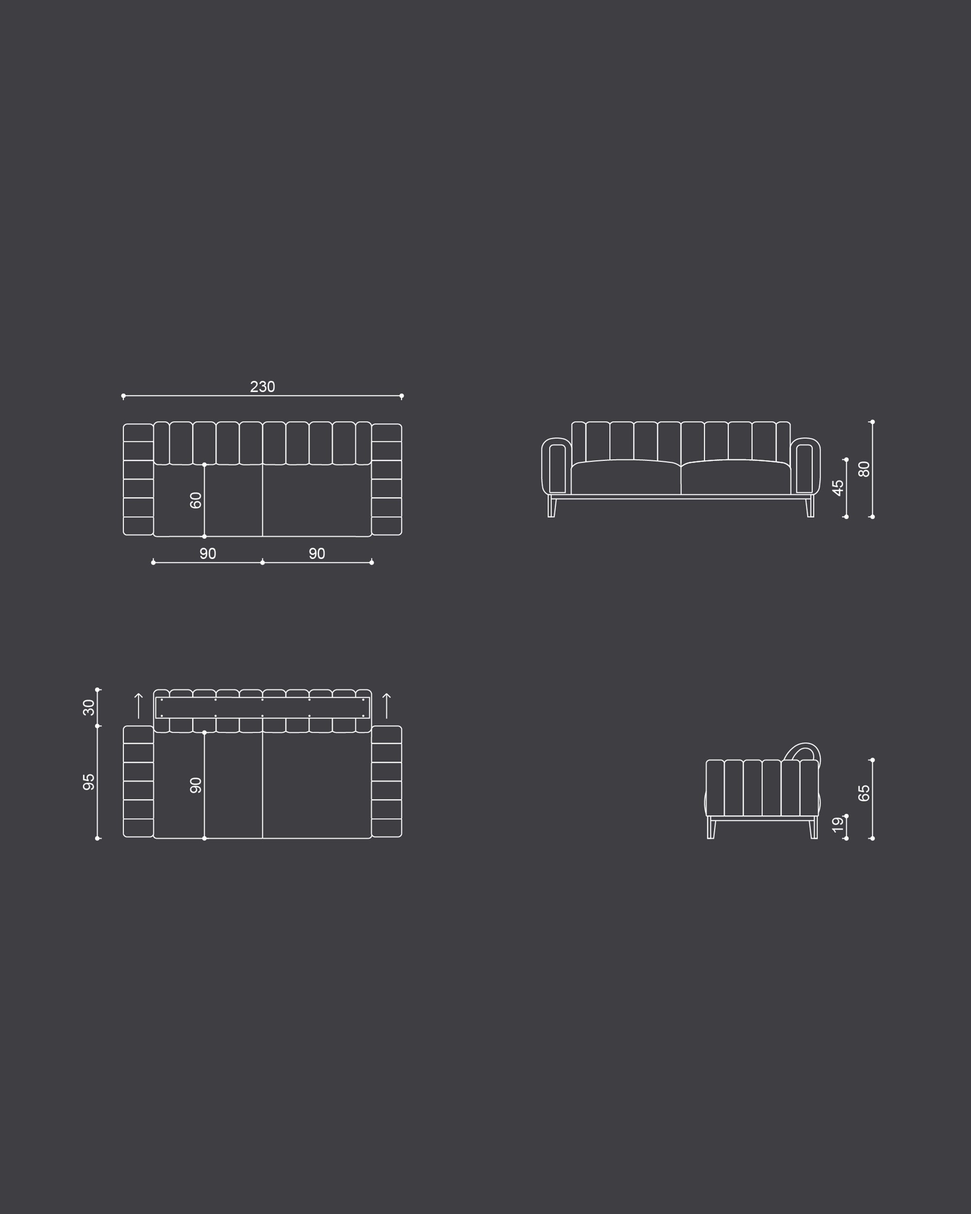 Kenzo Sofa 230 CM