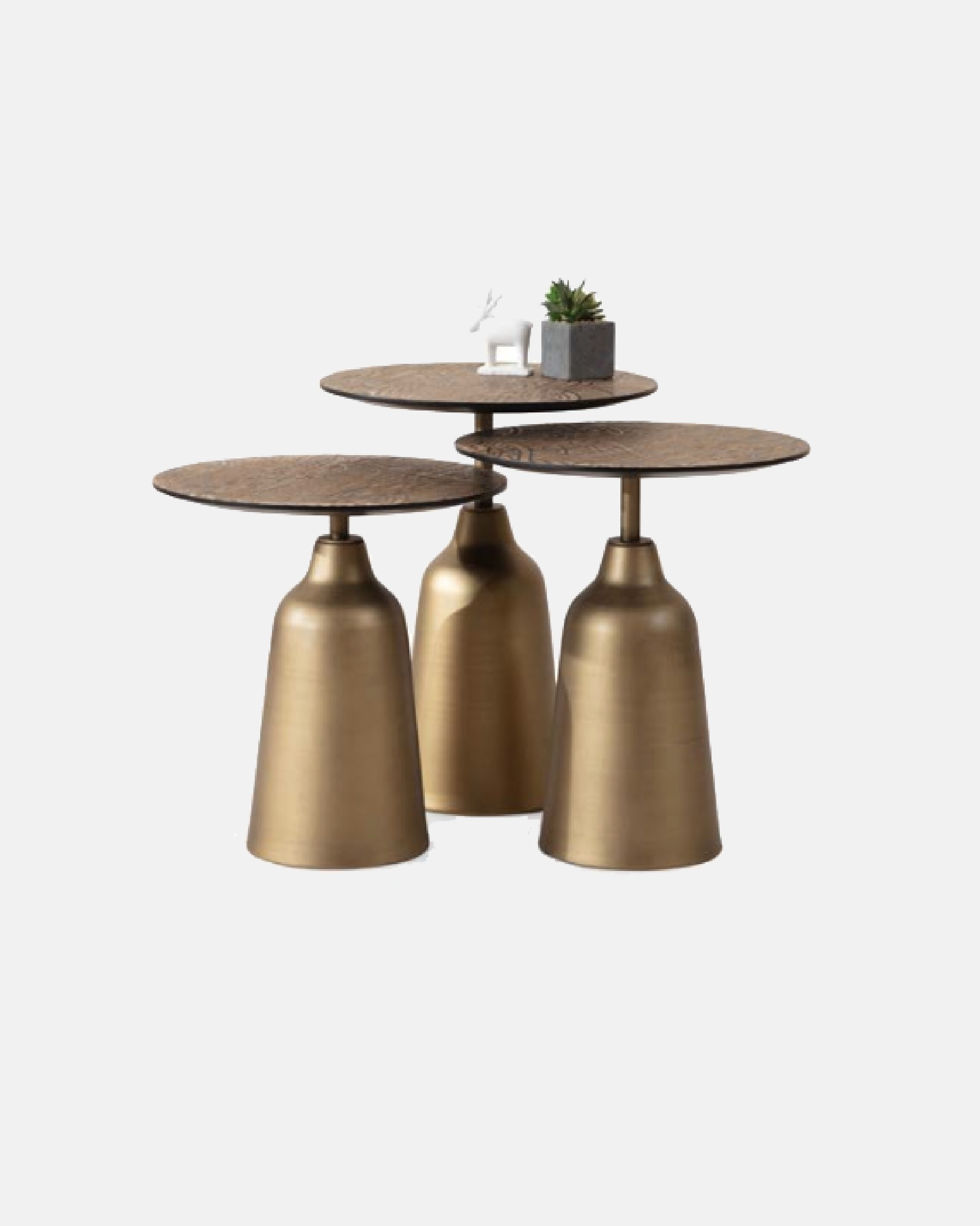 Zenith Brass Nesting Table (3Pcs)