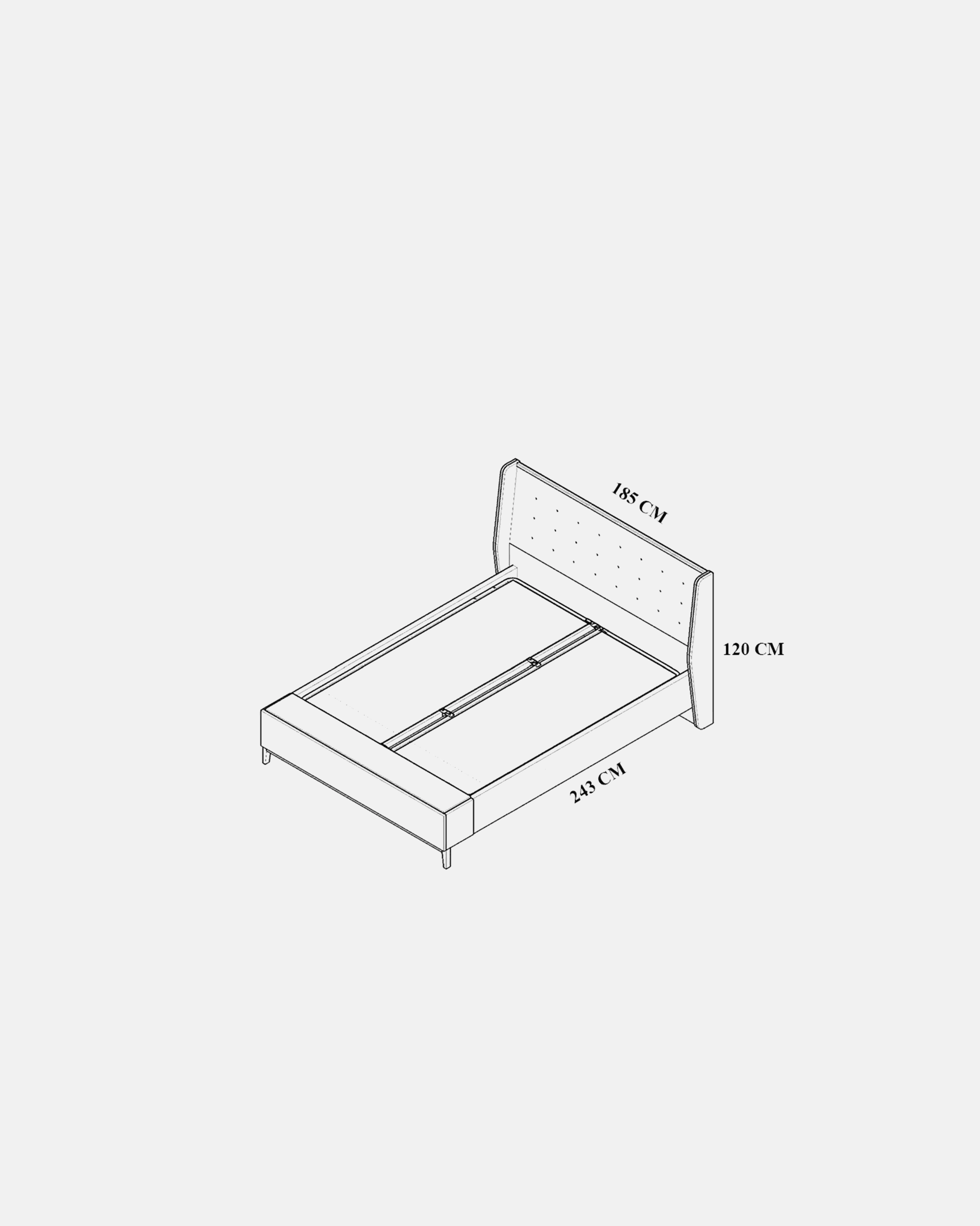 ANTIC BEDSTEAD 160*200 WITH BENCH