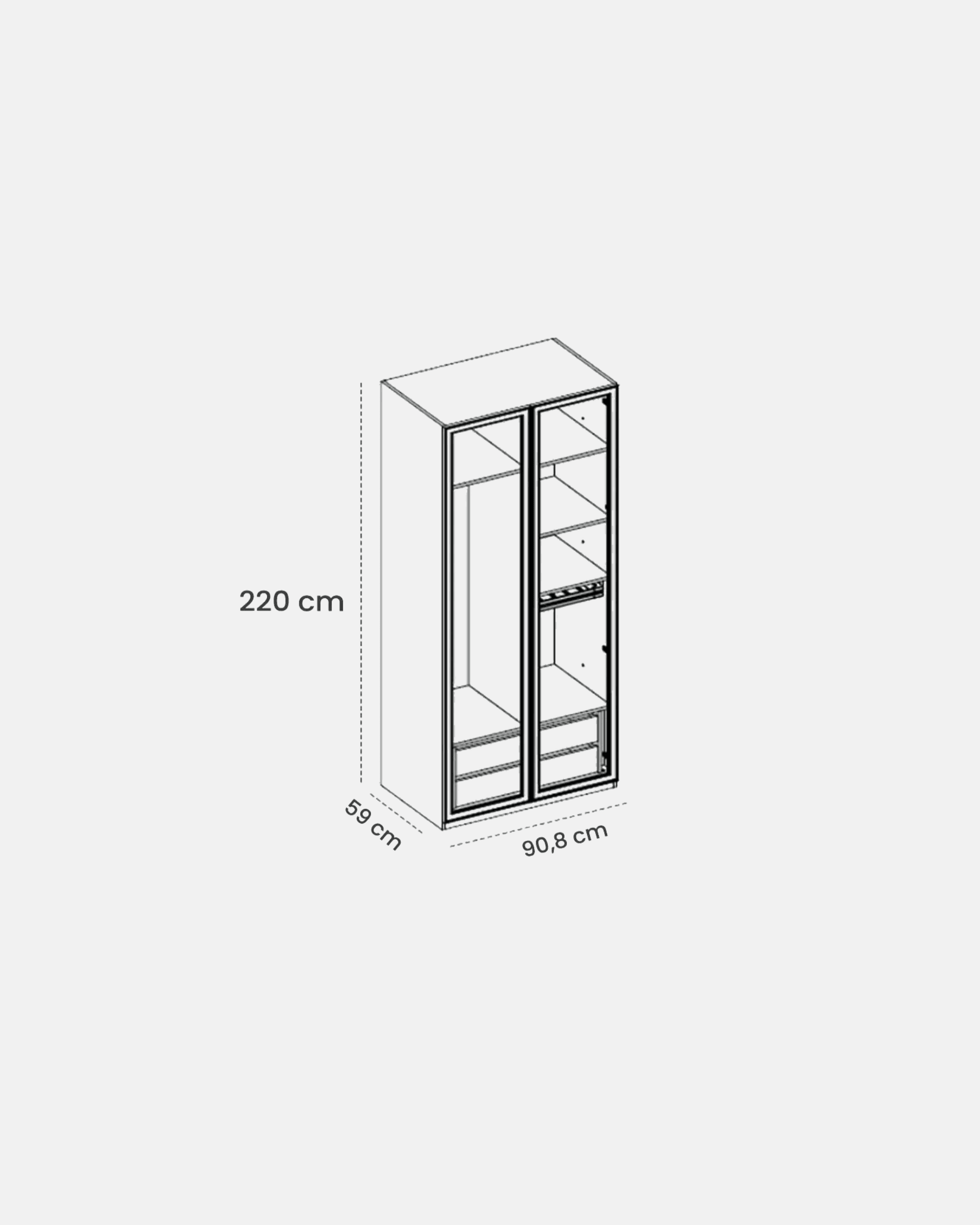 AURORA WARDROBE 90 CM