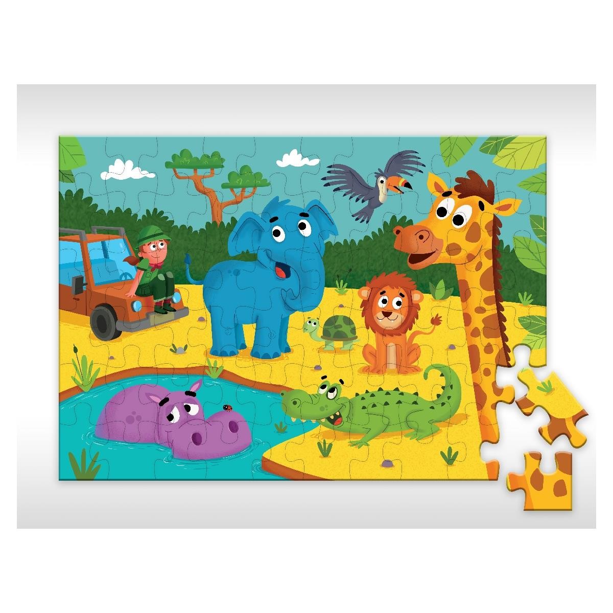 60 Parça Yer Puzzle - Safari