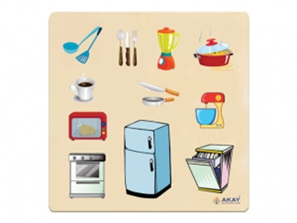 Ahşap Puzzle Ev Aletleri 30x30 cm