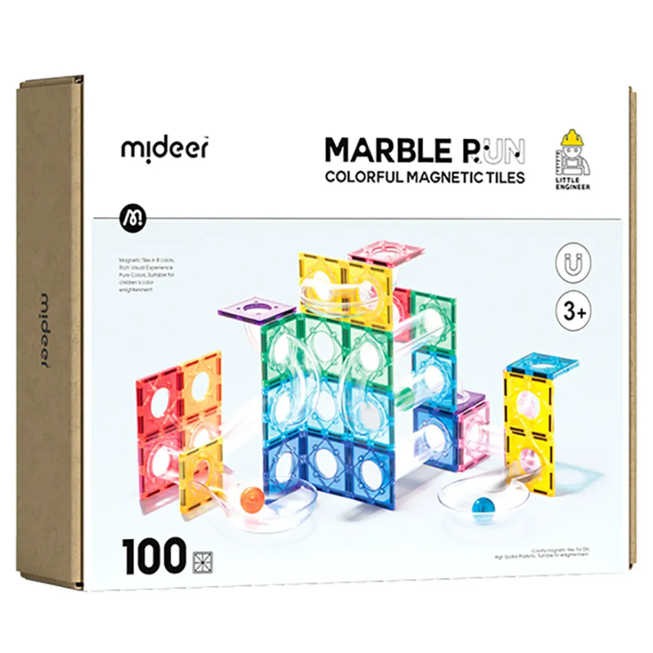 Renkli Magnetic Tiles - Parkur 100 Parça
