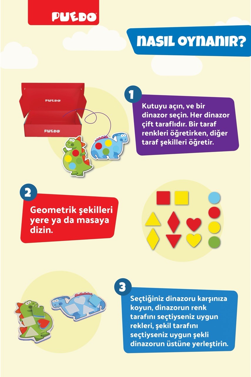 Colorful Dinosaurs Eşleştirme Oyunu
