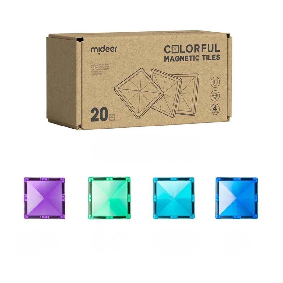 Renkli Magnetic Bloklar - 20 Parça Soğuk Tonlar