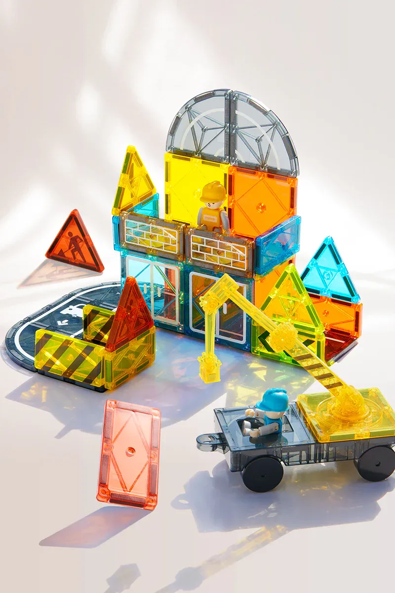 Renkli Magnetic Tiles - Küçük Mimar 36 Parça