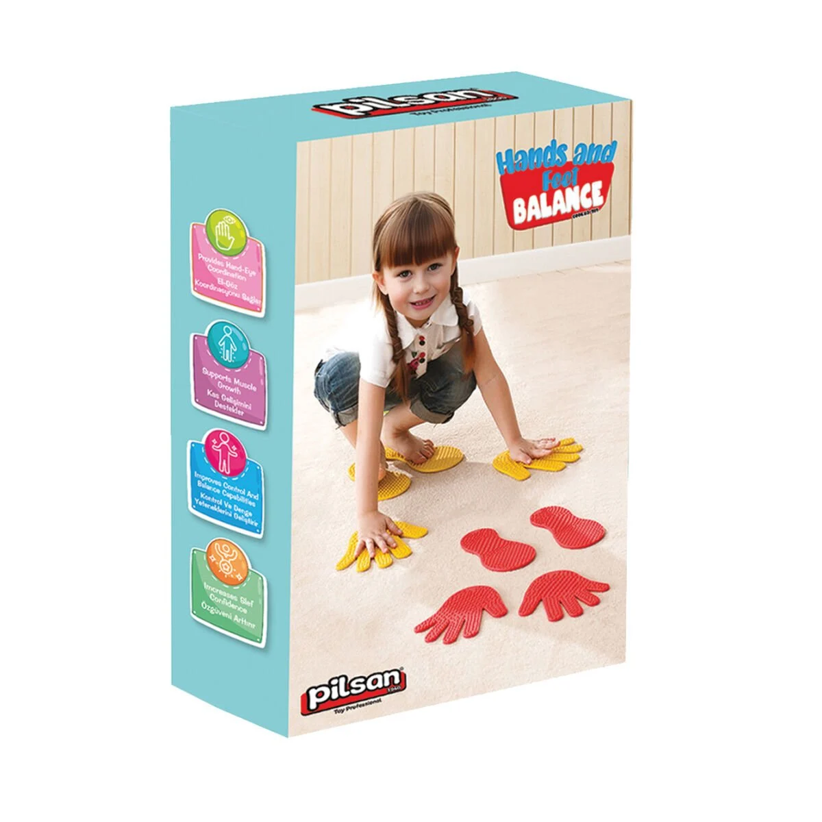 El ve Ayak Denge Oyunu Kırmızı-Sarı-Mavi