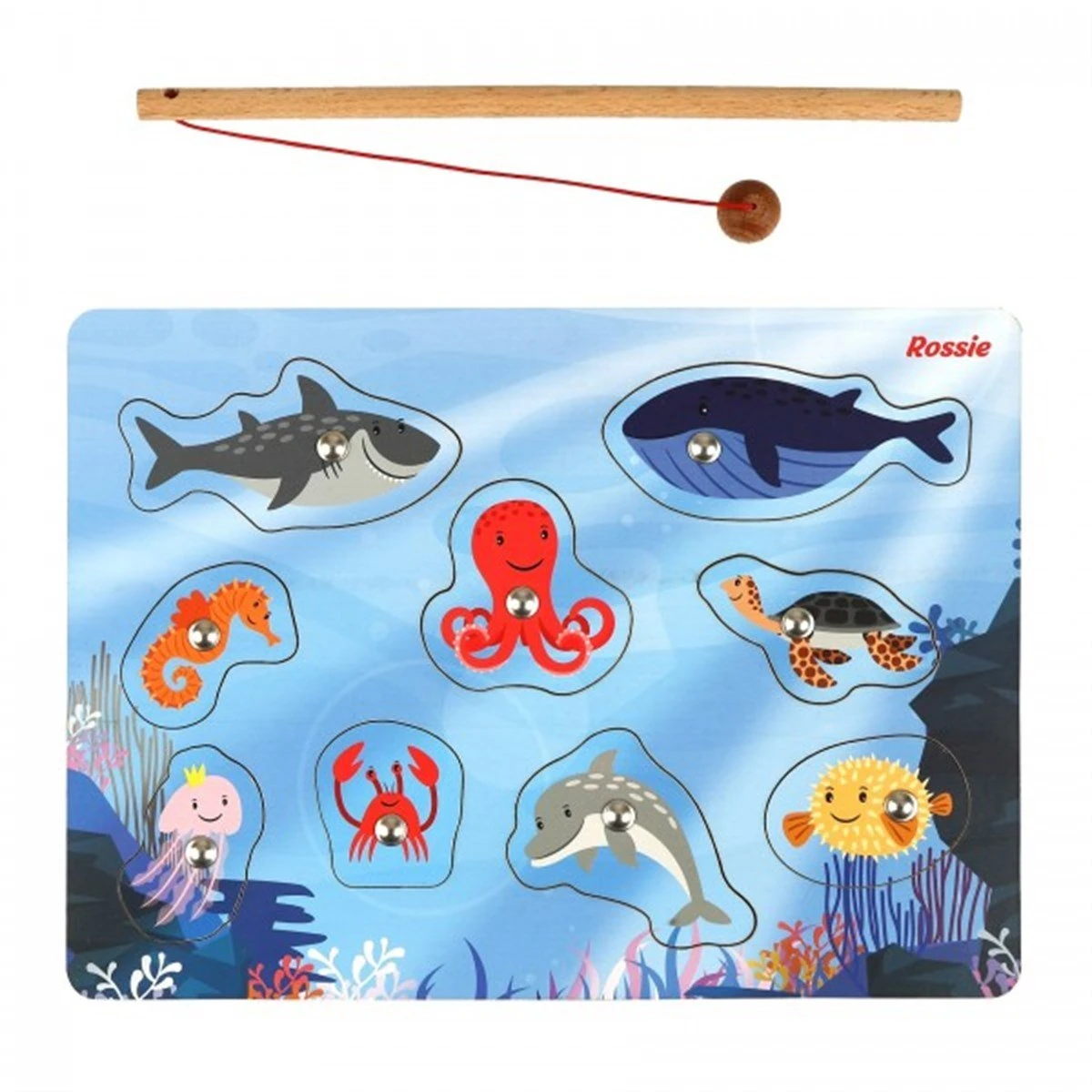 Rossie Ahşap Balık Tutma Oyunu ve Puzzle 3+ Yaş