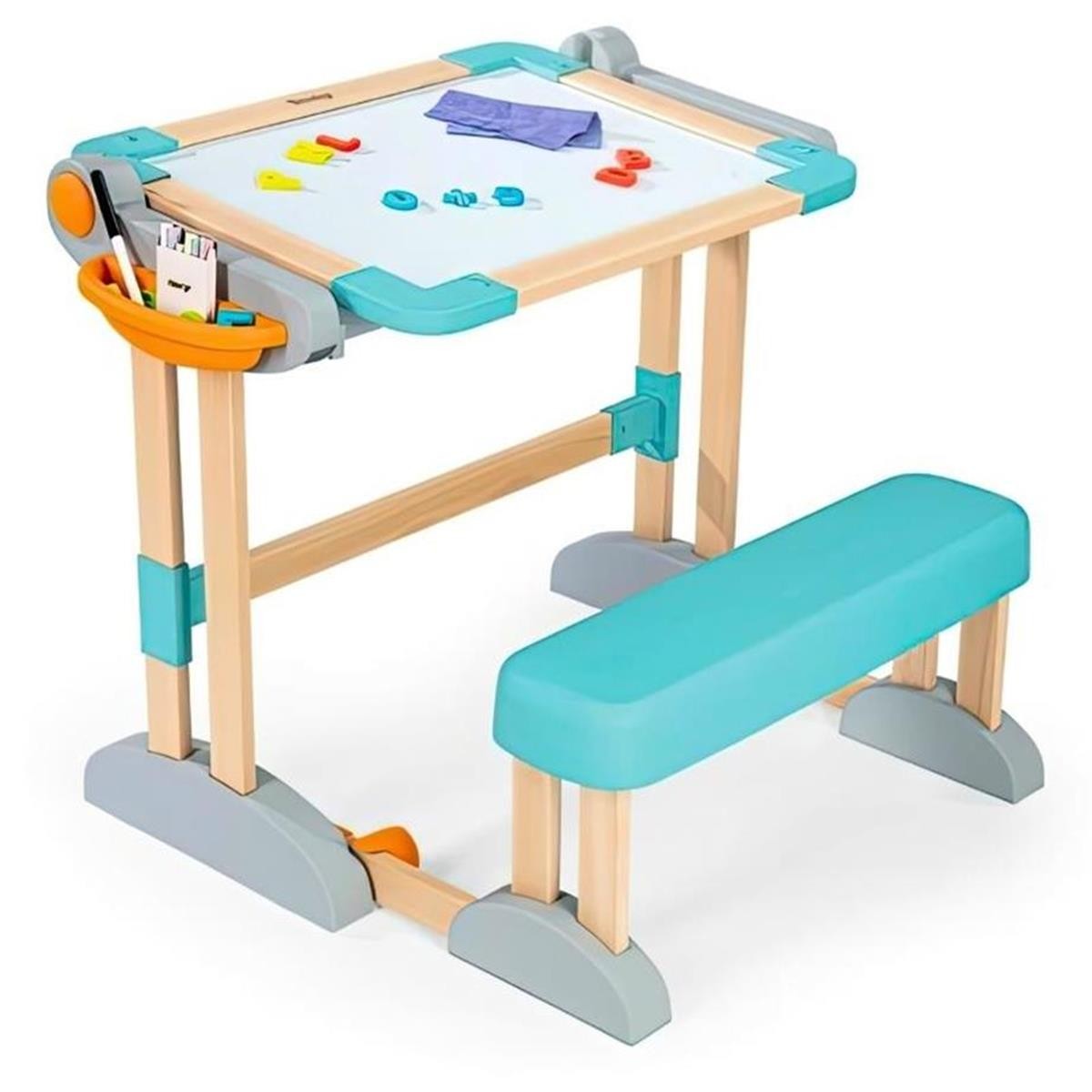 Çocuk Çalışma Masası - Katlanabilir, Oturaklı ve Çift Taraflı Manyetik ve Tebeşirli)