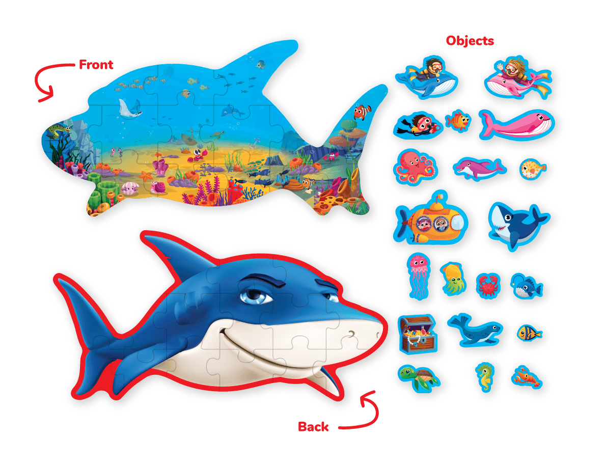 Çift Taraflı Puzzle - Deniz Canlıları