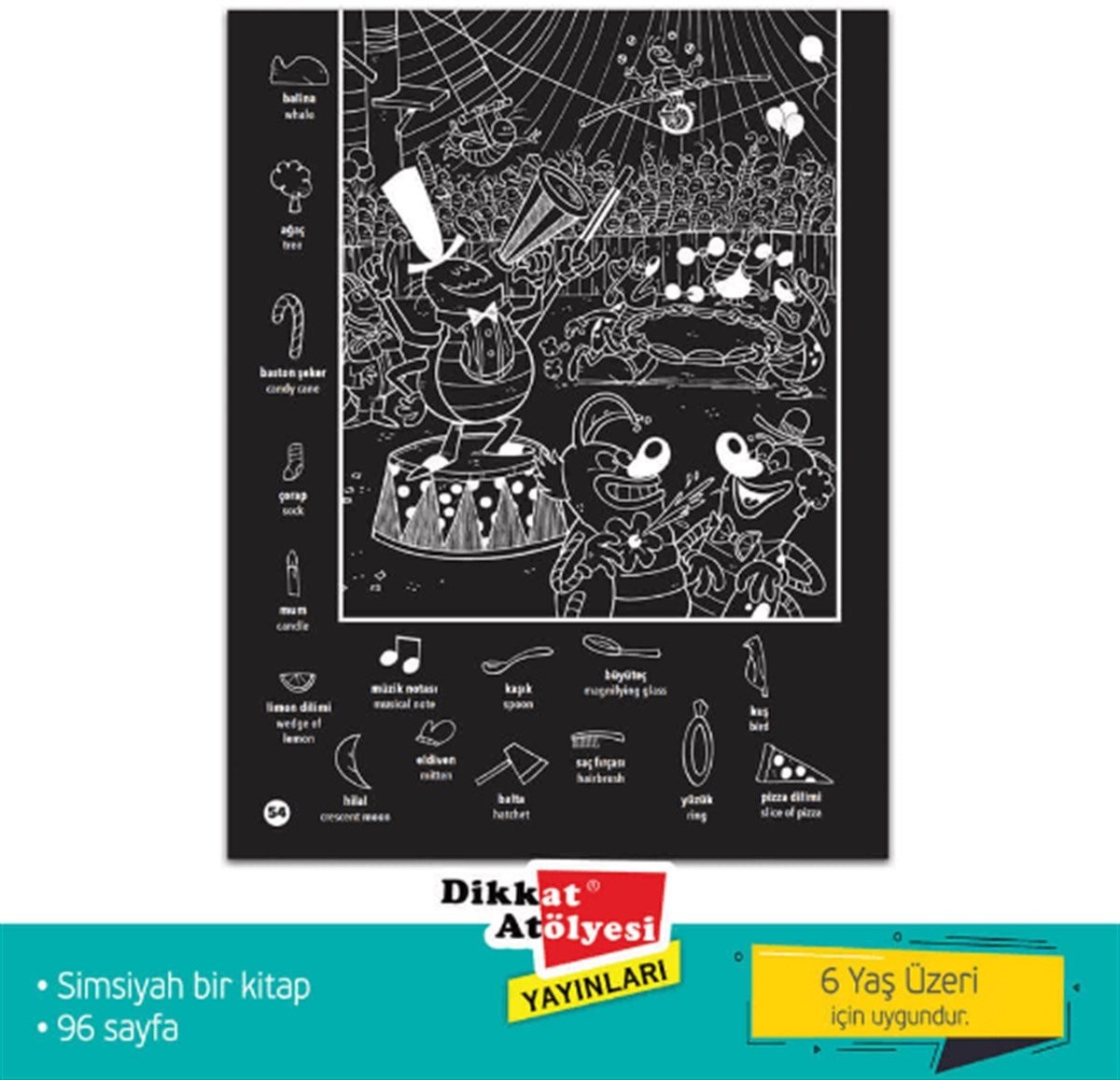 Parlayan Hidden Pictures Puzzle Dikkat Geliştirme Kitabı 7-99 Yaş