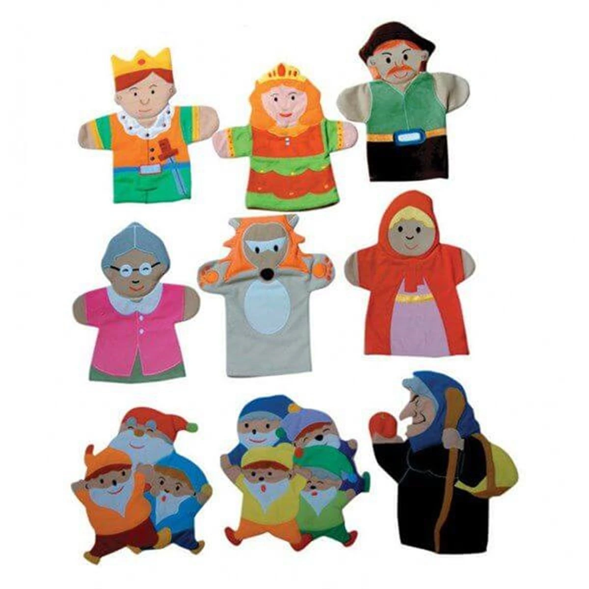 Kumaş Masal Kahramanları El Kukla Seti 9 Parça