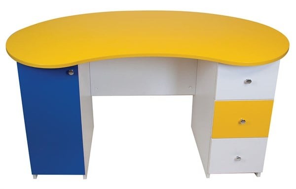 Sarı Öğretmen Masası 3 Çekmeceli
