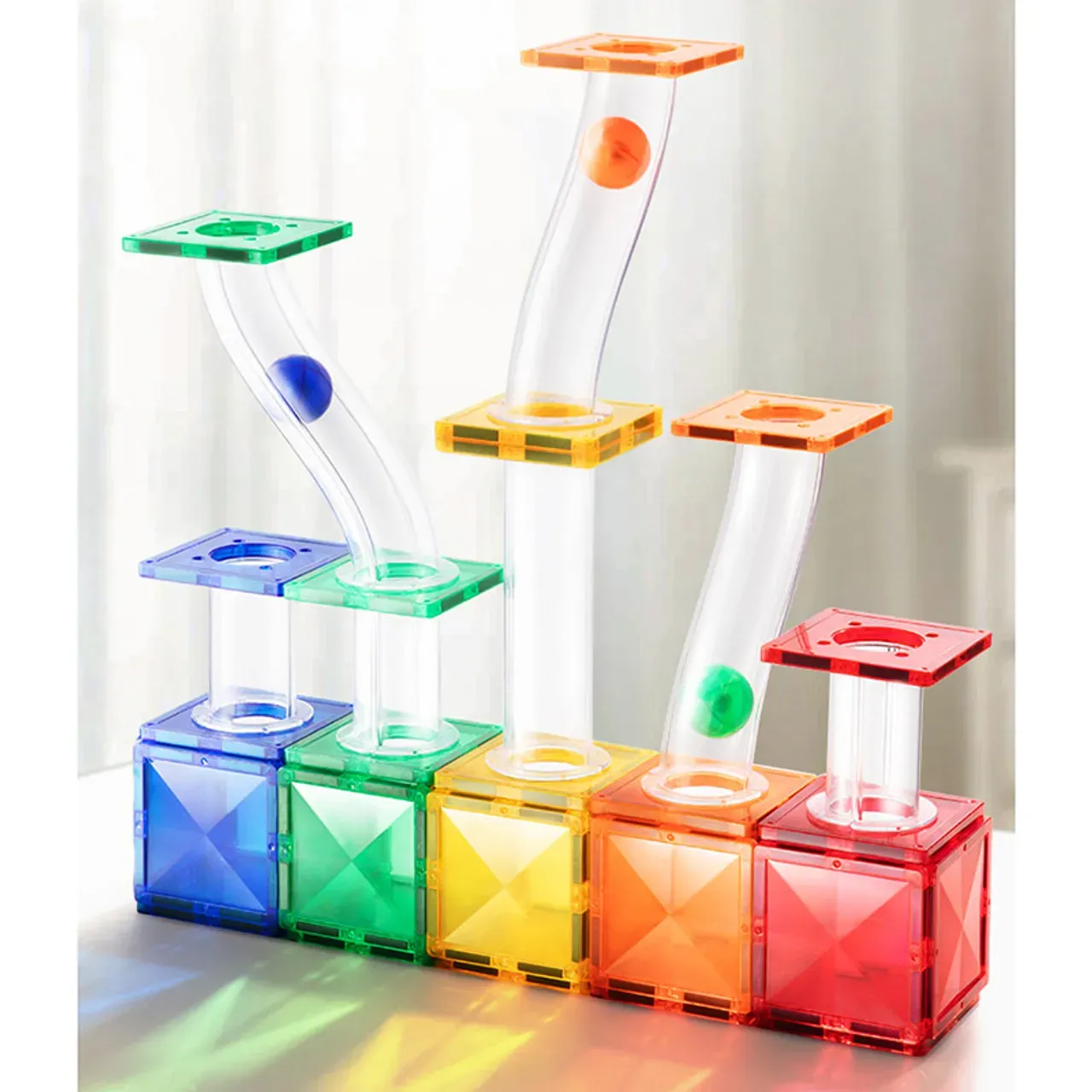 Renkli Magnetic Tiles - Parkur 100 Parça