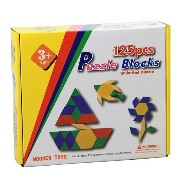 Ahşap Tangram Puzzle 125 Parça