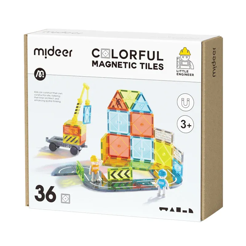 Renkli Magnetic Tiles - Küçük Mimar 36 Parça