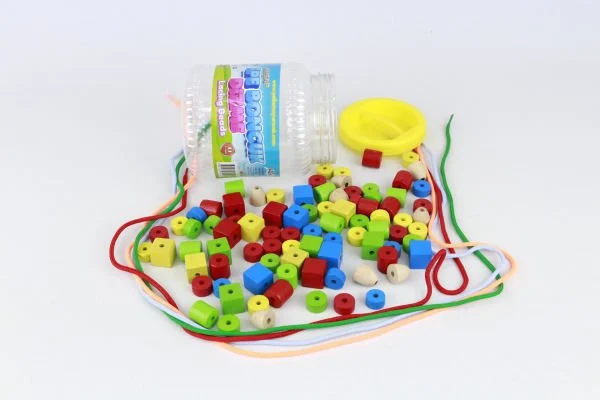 Ahşap İpe Boncuk Dizme 90 Parça