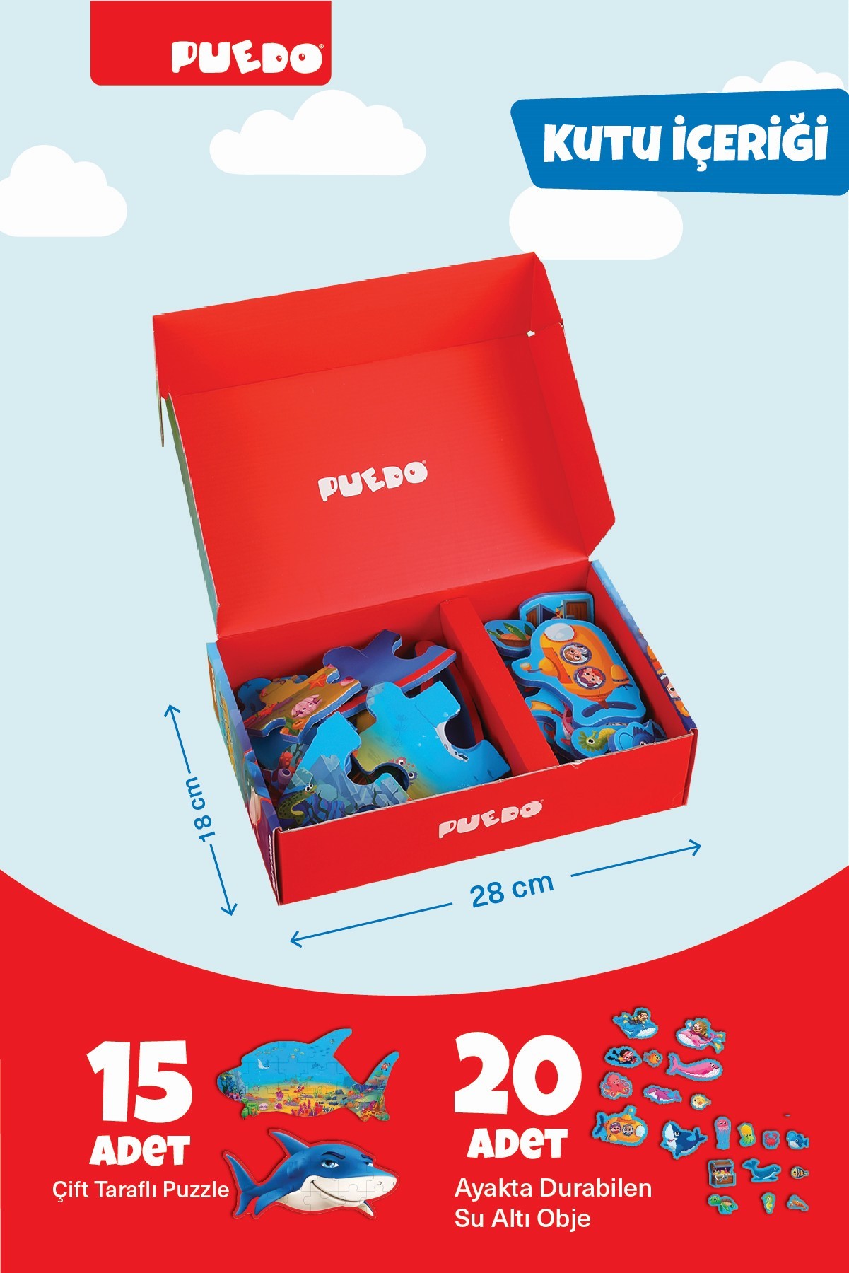 Çift Taraflı Puzzle - Deniz Canlıları